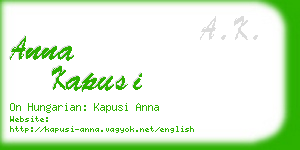 anna kapusi business card